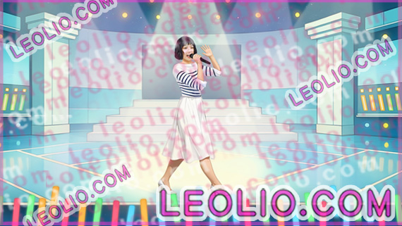 NewJeans ハニ 青い珊瑚礁 東京ドーム公演で松田聖子の名曲を歌うシーンのイラスト